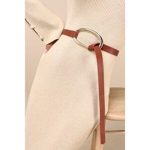 Lulus Confident Element Brown Oversized Buckle Belt - Size One Size